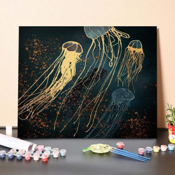 ferdasecPaint By Numbers Kit – Metallic Jellyfish Art