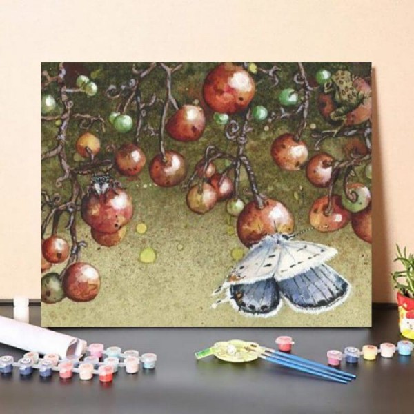 Paint By Numbers Kit – Butterfly and Fruit