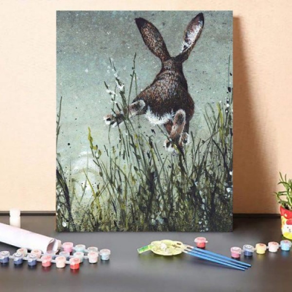 Paint By Numbers Kit – Rabbit Leaping Over Grass