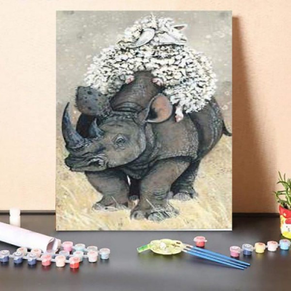 Paint By Numbers Kit – Rhino and sheep