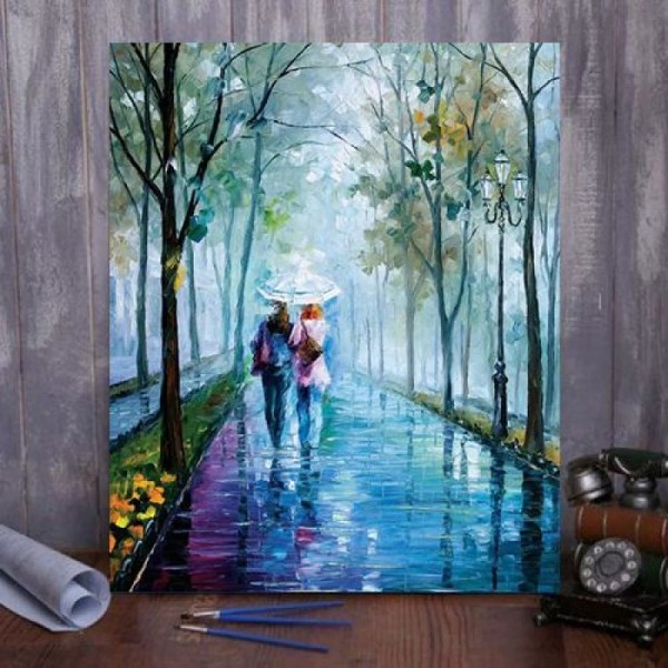Paint By Numbers Kit-Foggy Stroll