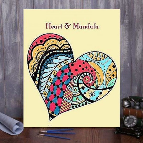 Paint by Numbers Kit Mandala Heart 4
