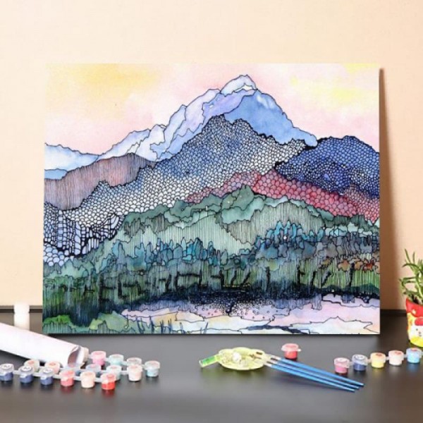 Paint by Numbers Kit-Forest Under the Mountain