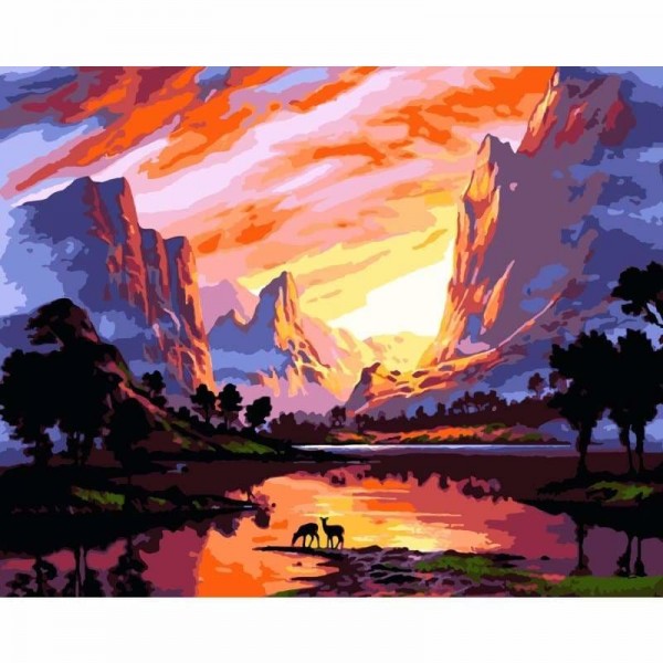 Sunset River Valley Diy Paint By Numbers Kits