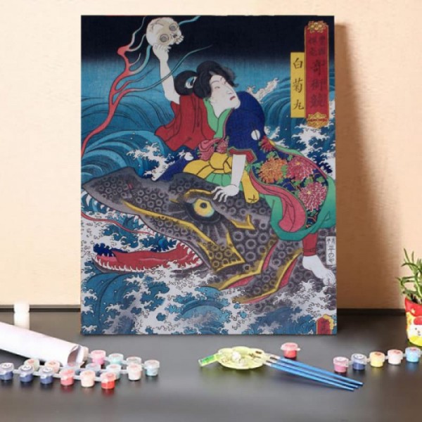 Paint by Numbers Kit-Conquer the Sea Monster