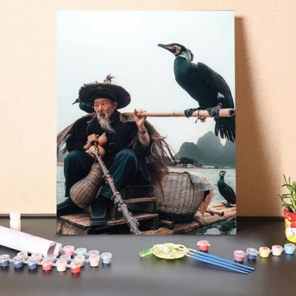 Paint by Numbers Kit – Cormorant Fisherman II