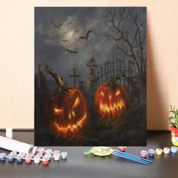 Paint By Numbers Kit – Halloween on Cemetery Hill