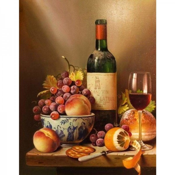 Buy Wine And Fresh Fruit Diy Paint By Numbers Kits
