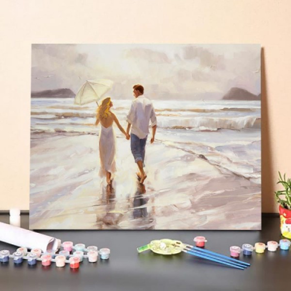 Paint by Numbers Kit-Seaside Couple