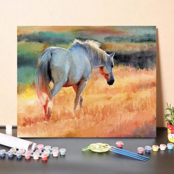 White Horse In Golden Fields – Paint By Numbers Kit