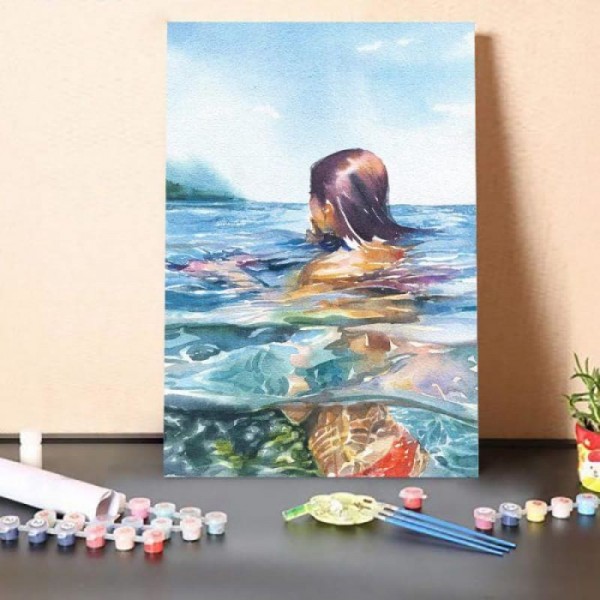 Paint By Numbers Kit-Swimming By The Sea