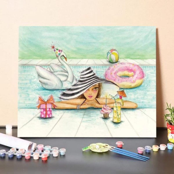 Paint By Numbers Kit-Pool Holiday
