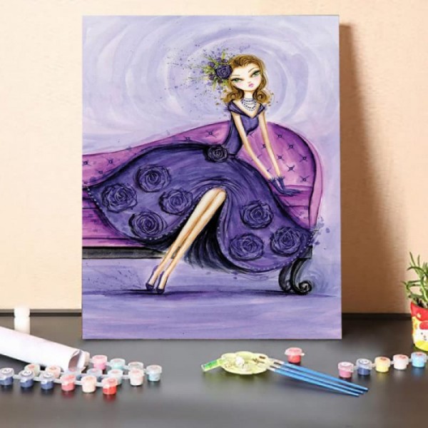 Paint By Numbers Kit-Purple Skirt