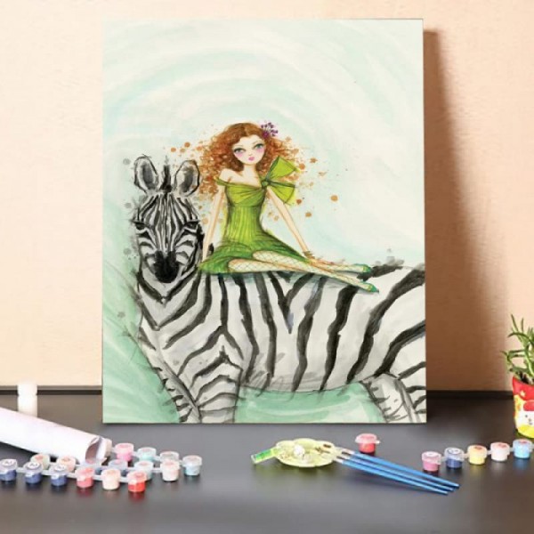 Paint By Numbers Kit-Sitting On Zebra