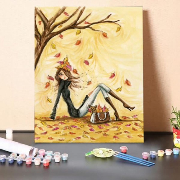 Paint By Numbers Kit-Falling Autumn Leaves