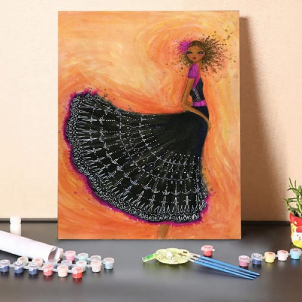 Paint By Numbers Kit-Black Dress