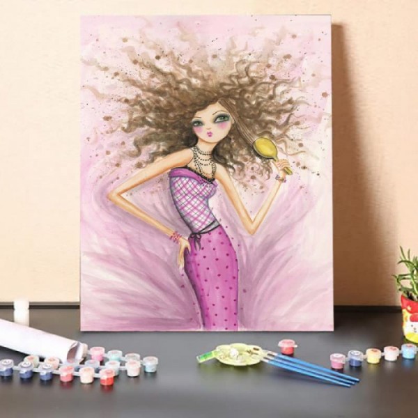 Paint By Numbers Kit-Pink Girl