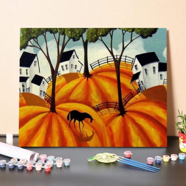 Paint By Numbers Kit-Pumpkin patch