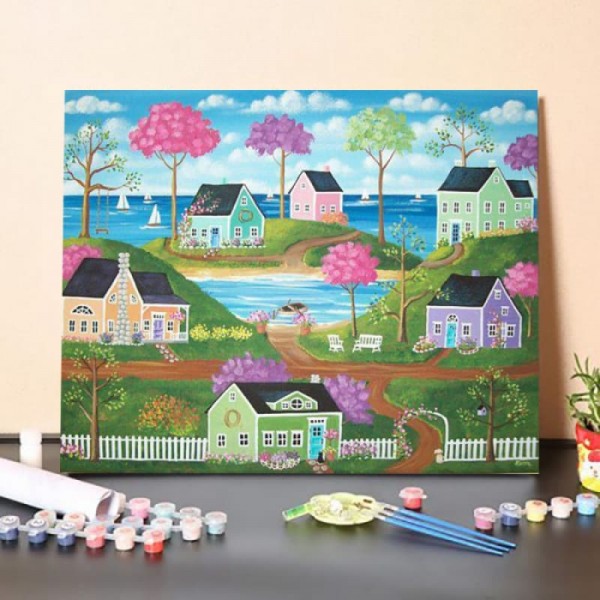 Paint By Numbers Kit-Color Houses In The Countryside