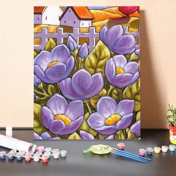 Paint By Numbers Kit-Purple Garden