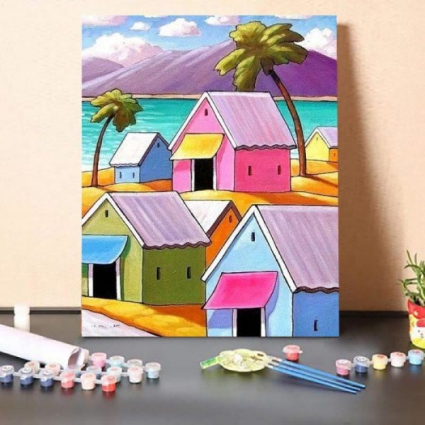 Paint By Numbers Kit-Colorful House