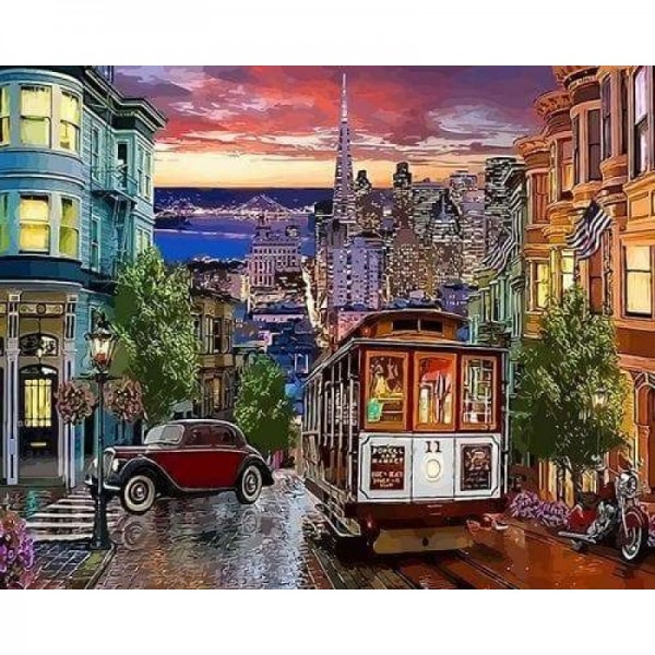 Landscape Town Street Diy Paint By Numbers ZXQ3917
