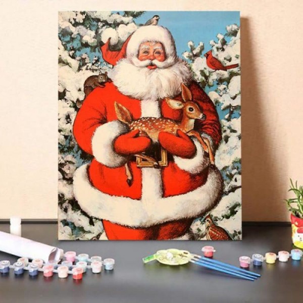 Original Vintage Christmas Santa Claus – Paint By Numbers Kit
