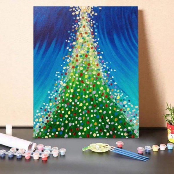 Paint By Numbers Kit – Christmas Tree Eiffel Tower