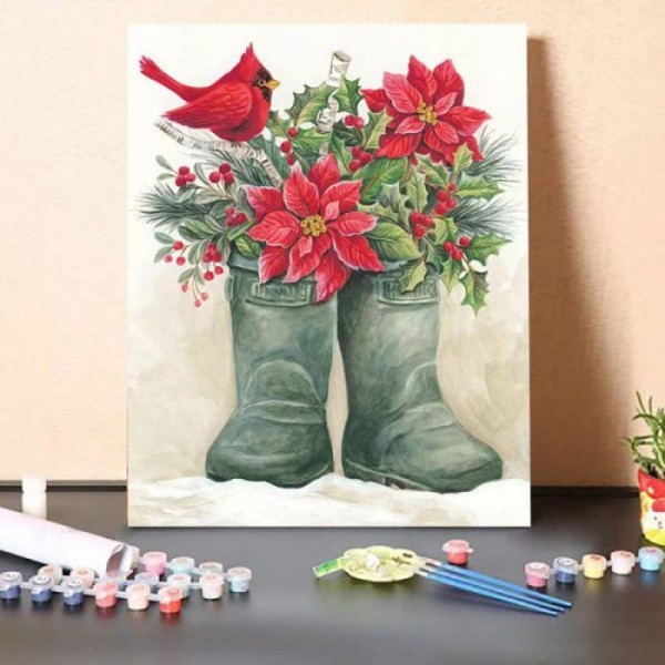 Paint by Numbers Kit-Christmas Lodge Boots