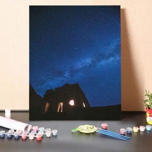 Paint by Numbers Kit-Great Wall under the stars