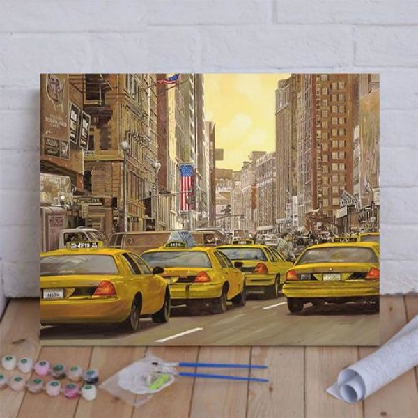 Yellow Taxi in NYC Paint By Numbers Kit