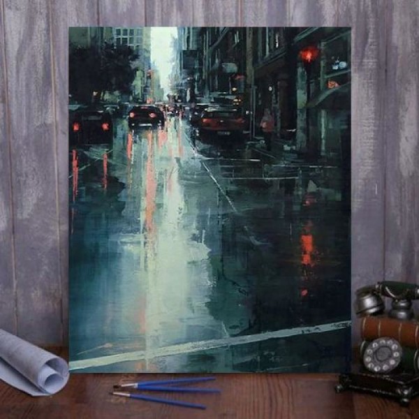 Paint by Numbers Kit The city of light rain