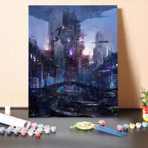 Paint by Numbers Kit-Sci-Fi City