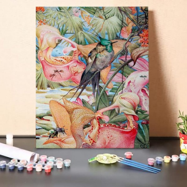 Paint by Numbers Kit-Green-headed Bird