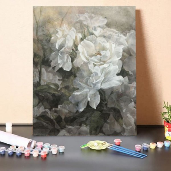 Paint by Numbers Kit-White Eternity