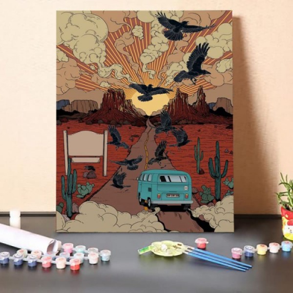 Paint by Numbers Kit-Crows Chasing