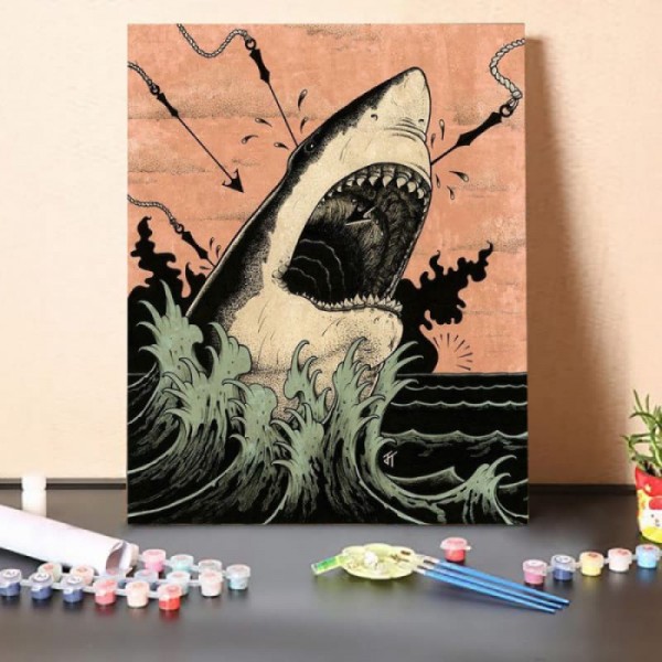 Paint by Numbers Kit-Shark Hunting