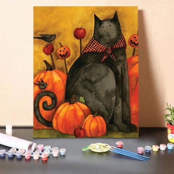 Toland Home Garden Folk Cat-Paint by Numbers Kit