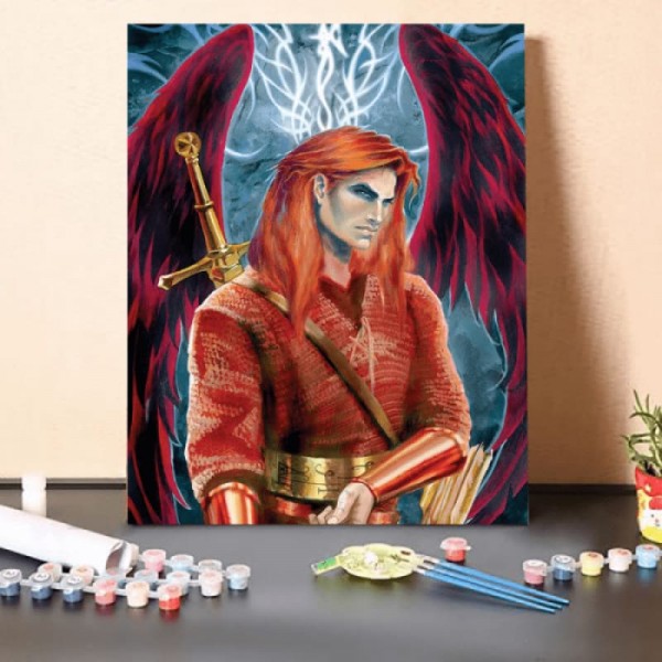 Paint by Numbers Kit-Red haired angel