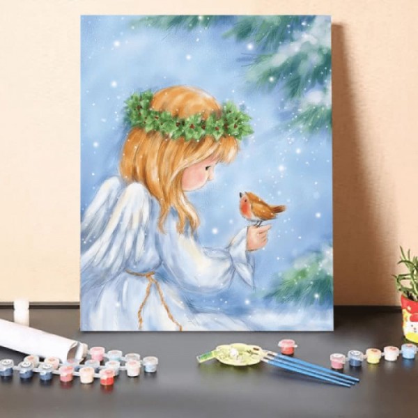Paint by Numbers Kit-Angel and Robin