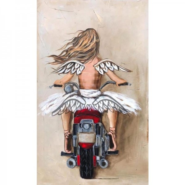 Paint by Numbers Kit-Angel Riding a Motorcycle