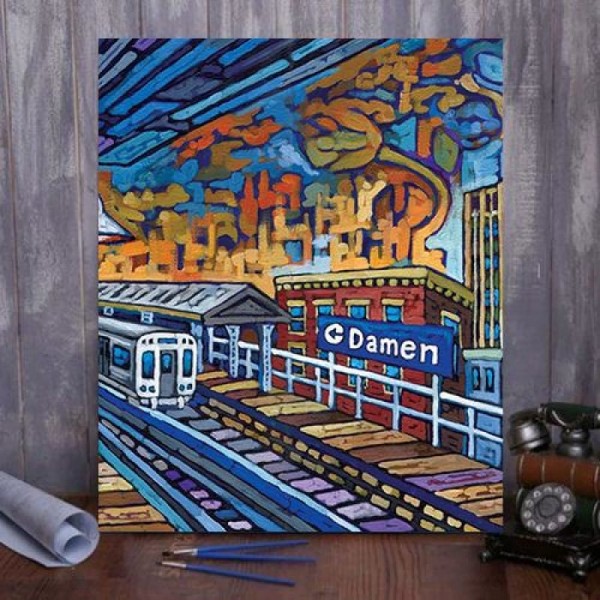 Damen Stop Chicago Bucktown Chicago Paint By Numbers Kit