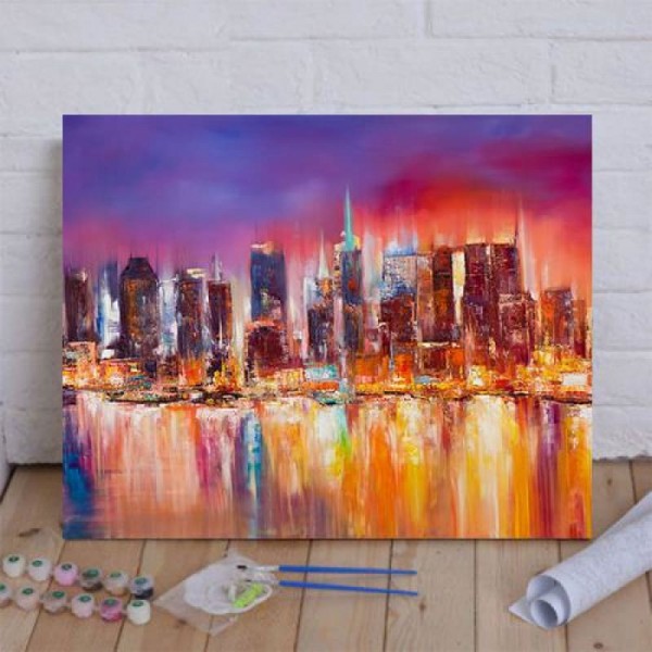 Vibrant New York City Skyline Paint By Numbers Kit