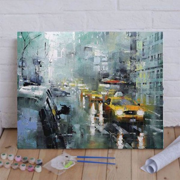 New York Rain Paint By Numbers Kit