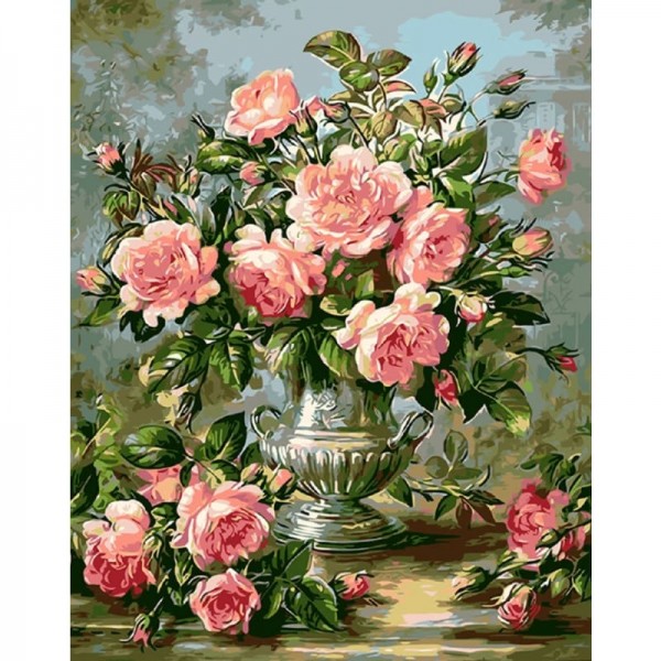 Buy Pink Peony Diy Paint By Numbers Kits