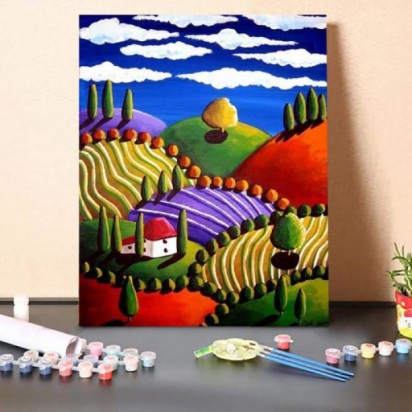 Paint By Numbers Kit-Cloud and Village