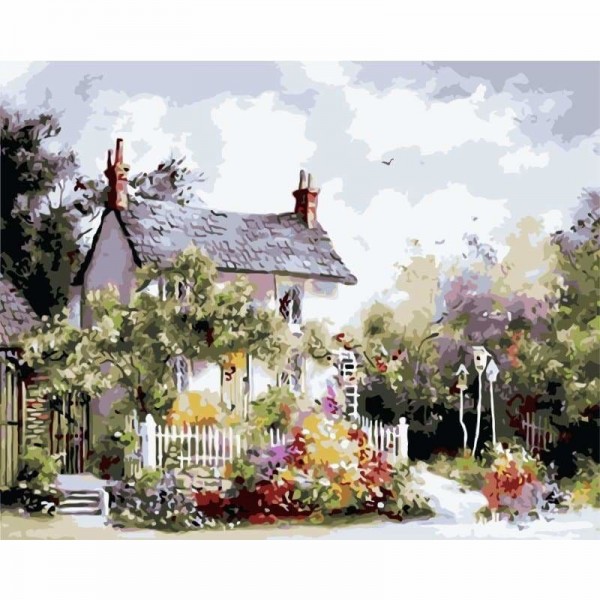 Order Landscape Cottage Flowering Yard Diy Paint By Numbers Kits