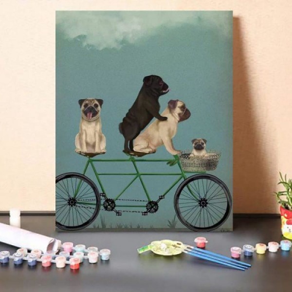 Paint By Numbers Kit Pug Tandem