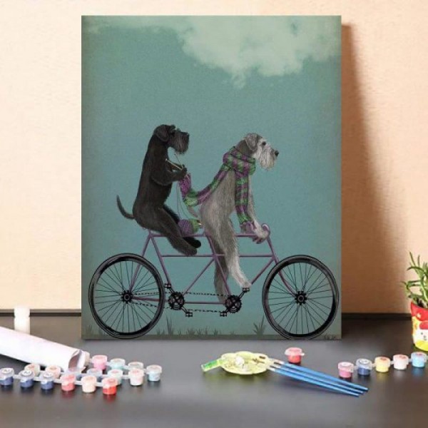 Paint By Numbers Kit Schnauzer Tandem