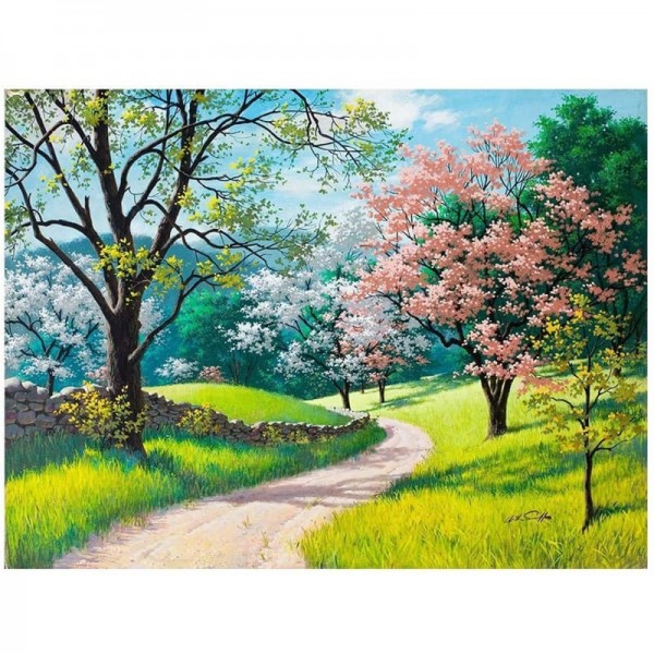 Cherry Blossoms Landscape Diy Paint By Numbers Kits